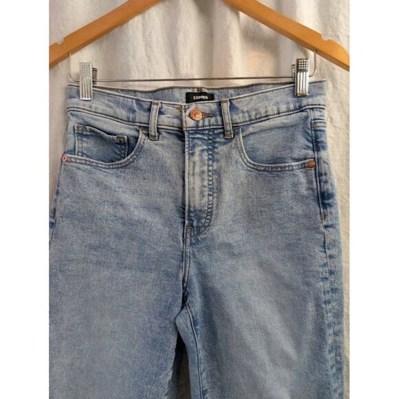 Express straight ankle high rise women's sz 4 regular stonewashed distressed K1 - Picture 2 of 14